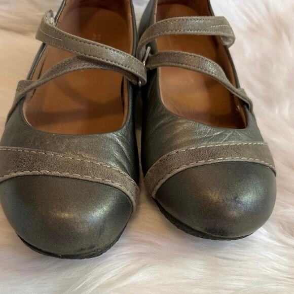 Ziera XRay Orthotic Friendly Metallic Leather Velcro Mary Jane Shoes 37.5/7 Wide - Picture 4 of 7